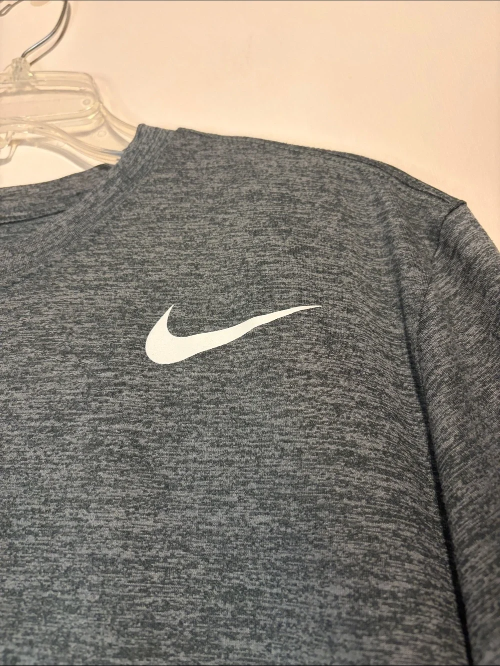 Nike Dri-fit The Nike Tee Heathered Crew Neck Short Sleeve TShirt Blue Grey L